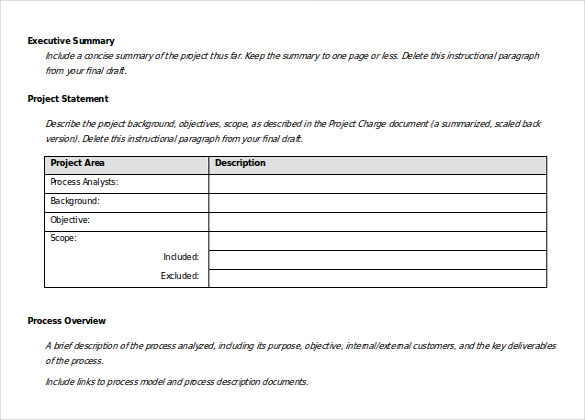 current state process analysis report free word format