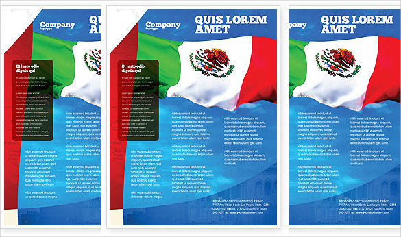 mexican flag flyer template