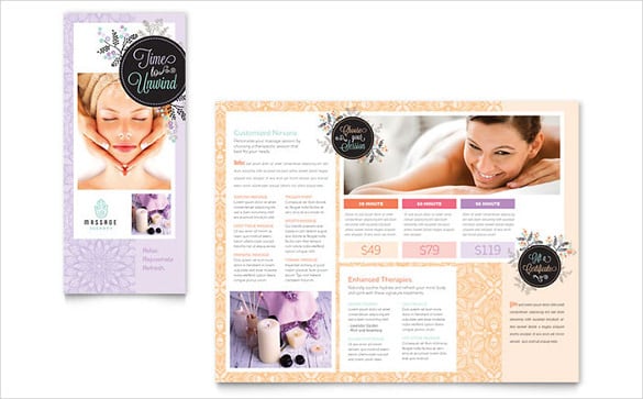 massage brochure template