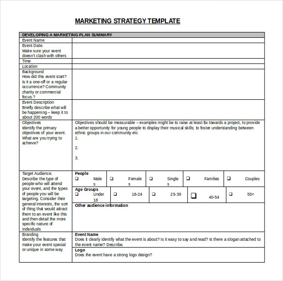 Strategic Plan Template Excel