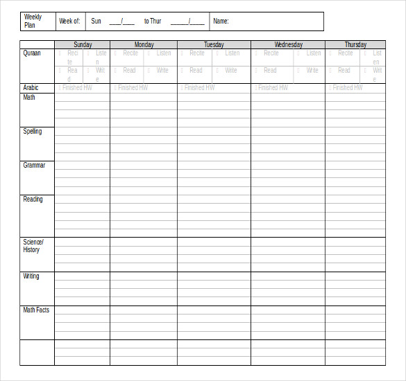 Daily Planner Word Template