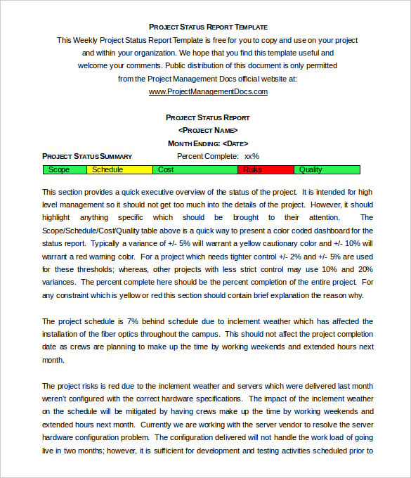editable weekly management report template word doc download
