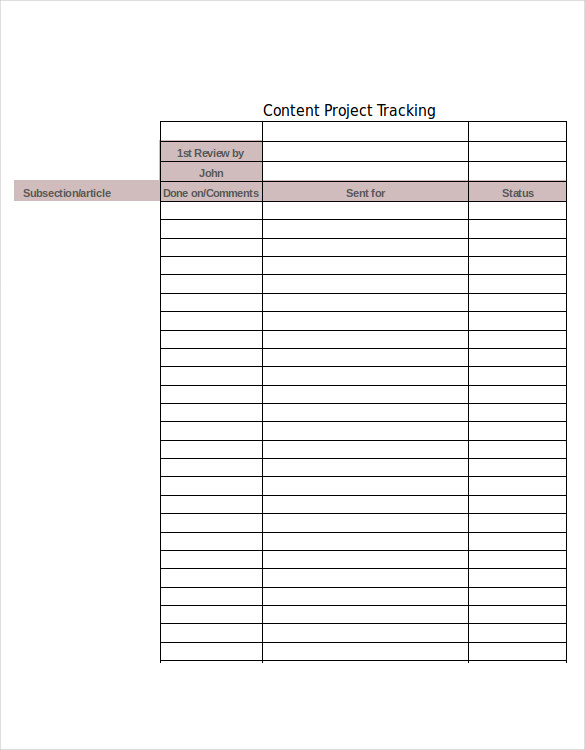 content project tracker download