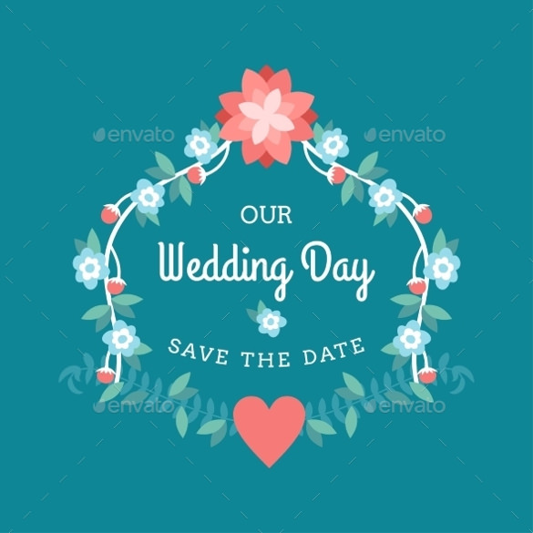 floral wedding label design for download