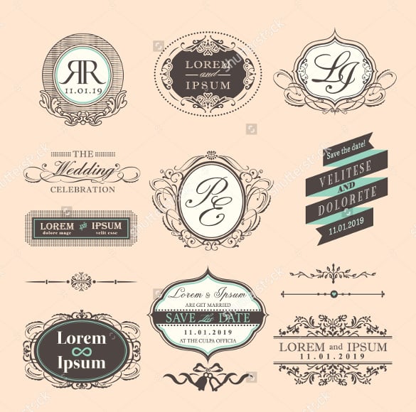wedding label design template for download