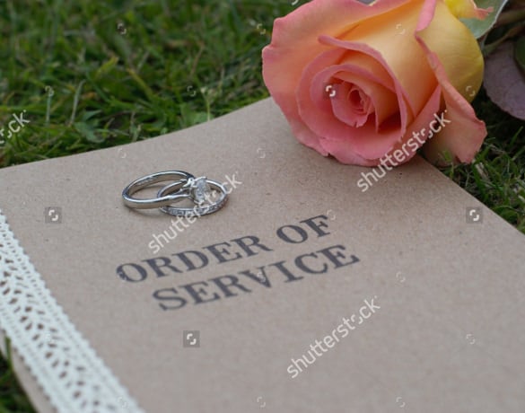 professional wedding order of service template for download