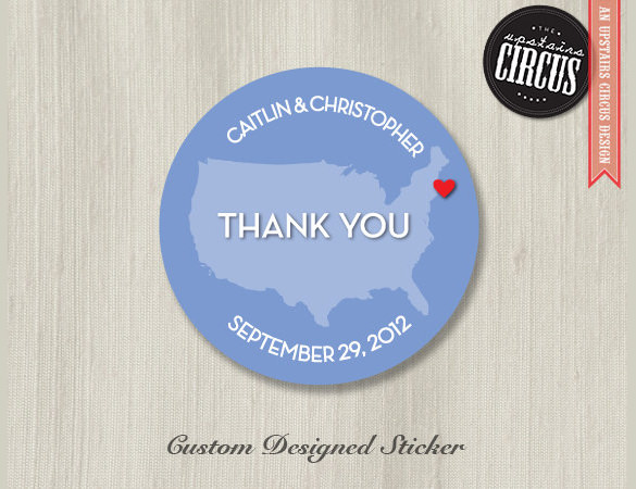 thankyou wedding sticker template for download