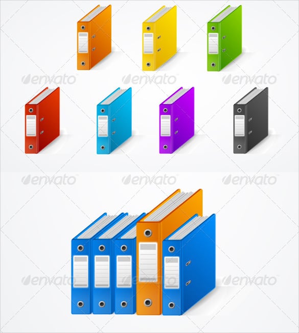 set of colourfull ring binder cover sheet download