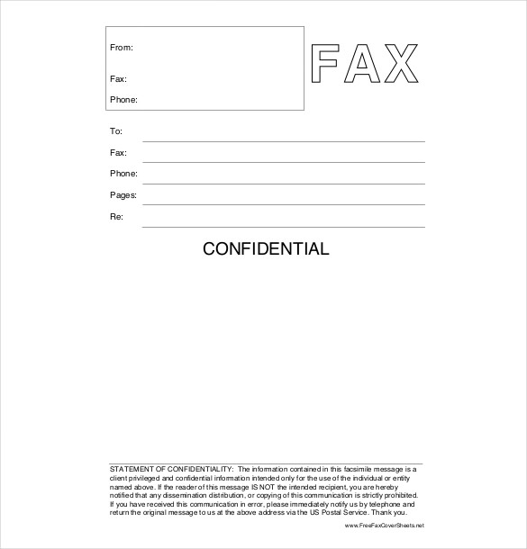 12+ Confidential Cover Sheet Templates Free Sample, Example, Format