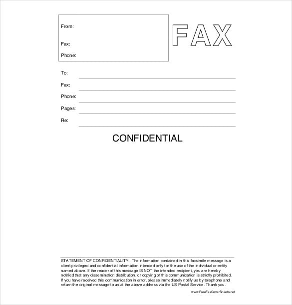 12+ Confidential Cover Sheet Templates Free Sample, Example, Format