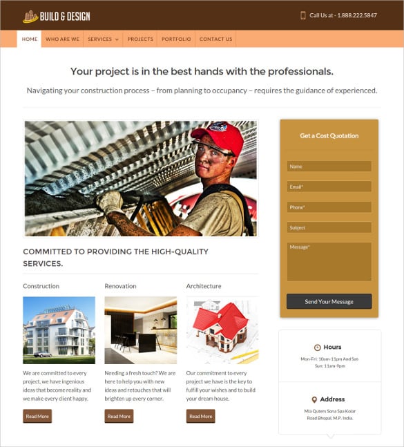 buid design constuction company website template