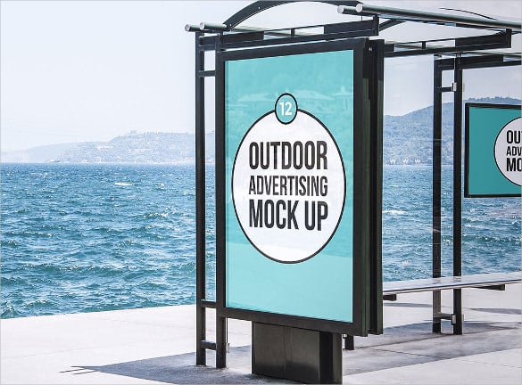 outdoor advertising poster mock up download