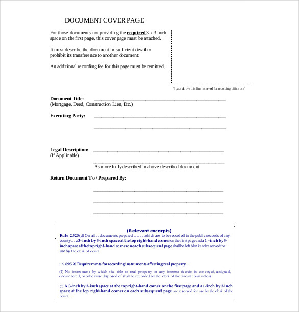 blank cover sheet pdf format download
