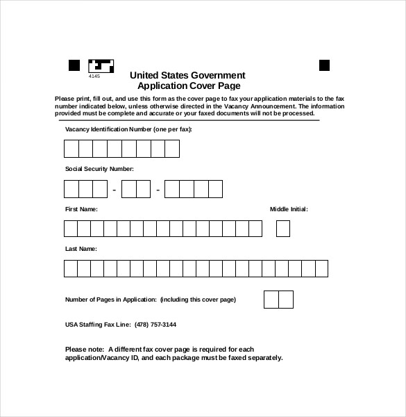 us goverment blank cover sheet download