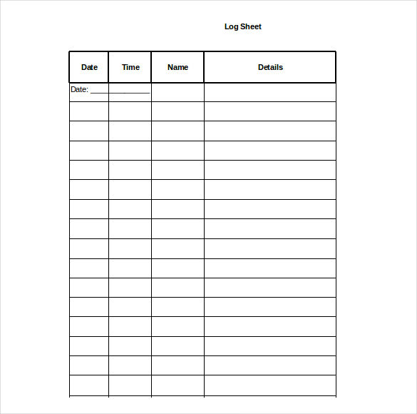 29 Word Log Templates Free Download