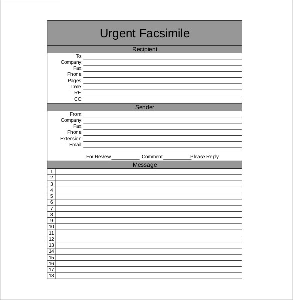 sample fax cover sheet free download