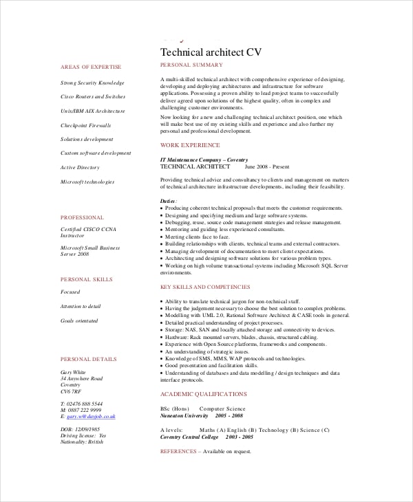 Architect Resume Template - 9+ Free Word, PDF Documents Download