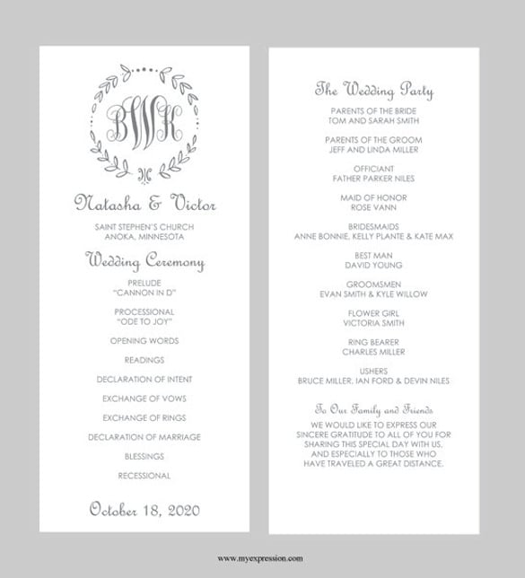 48 Wedding Templates Word