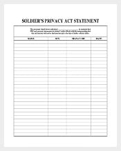 Easy Download Soldiers Privacy Act Statement Sheet1