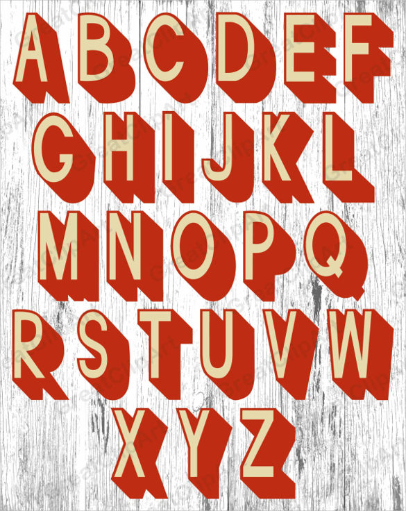retro alphabet instant download