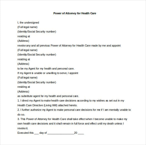 medical power of attorney