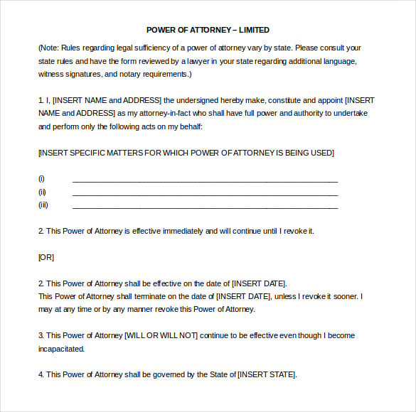 15 Word Power Of Attorney Templates Free Download Free Premium