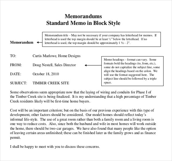example of memo in business communication