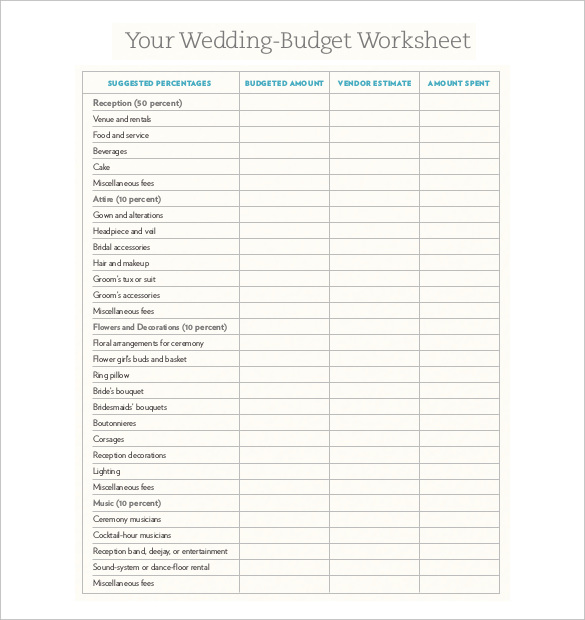 24+ Wedding Budget Templates - Free Sample, Example, Format Download!