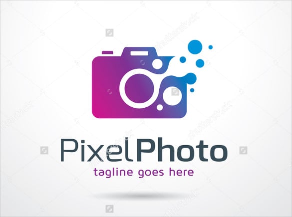 pixel photo logo template design vector