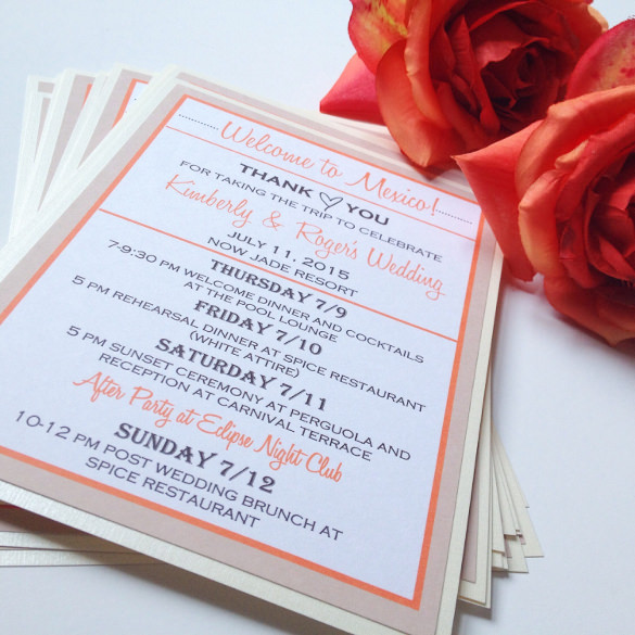 professional wedding schedule for download