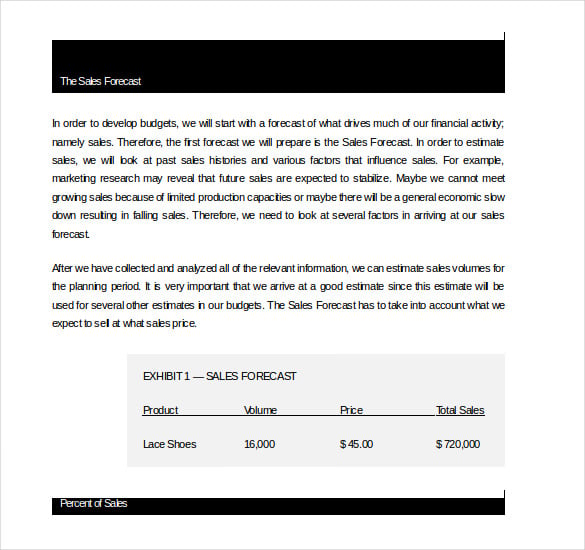 forecast income statement template