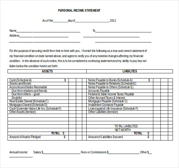 15 Word Income Statement Templates