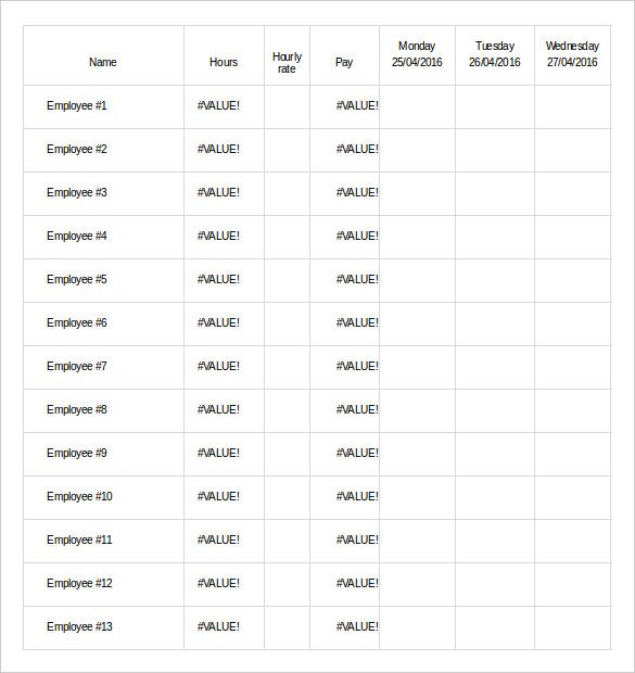 excel employee monthly schedule template