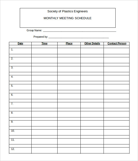 Monthly Work Calendar Template Excel