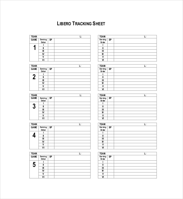free pdf format of tracking sheet template download