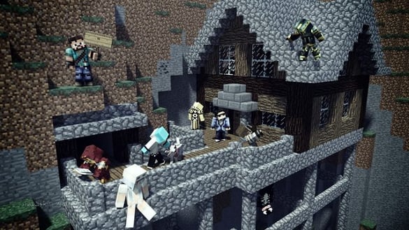 minecraft house background download