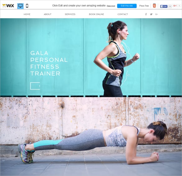 free personal trainer wix theme