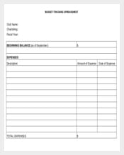 Fee Budget Tracking Spreadsheet Free PDF Format Download