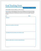 Goal Tracking Form PDF Format Download