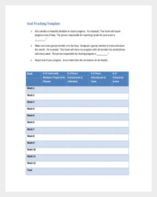 Goal Tracking Template Free PDF Format Download