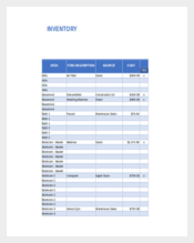 Home Inventory Excel Format Template Download