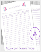 Income and Expense Tracker Pastel Pink Flowers Template Download