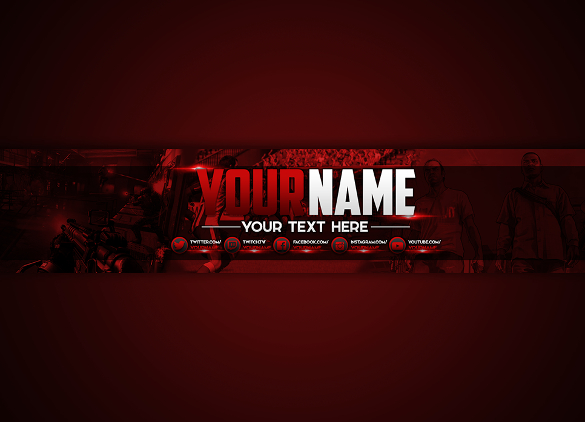 Red Gaming Channel  Banner Template