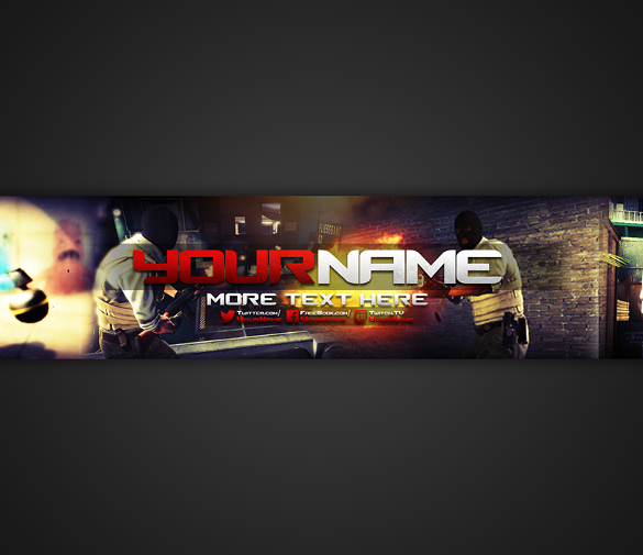 Free Creative Modern Gaming  Channel Art template