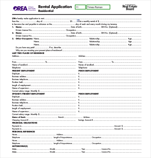 13+ Rental Application Templates – Free Sample, Example, Format Download!