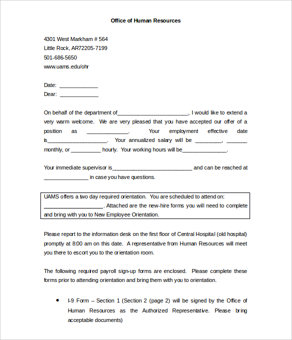 26+ FREE HR Welcome Letter Templates - DOC, PDF