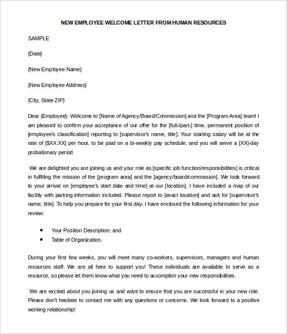 26+ FREE HR Letter Templates DOC, PDF