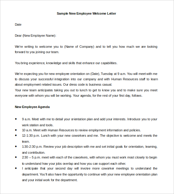 26+ Free Hr Welcome Letter Templates - Doc, Pdf