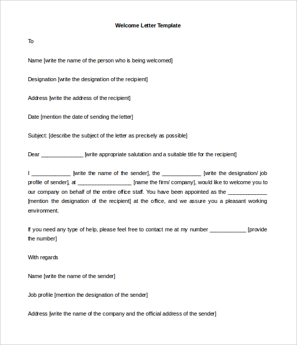 26+ FREE HR Welcome Letter Templates - DOC, PDF