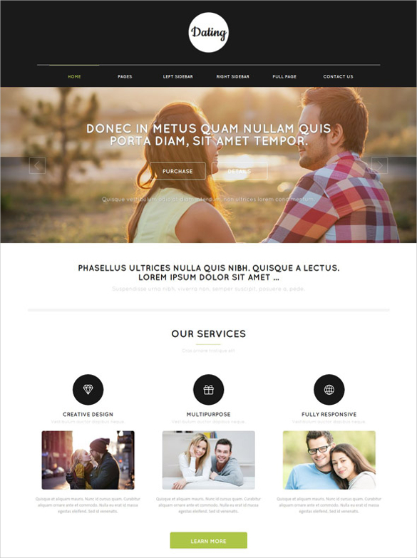 Free Dating Website Template Free Dating Website Template